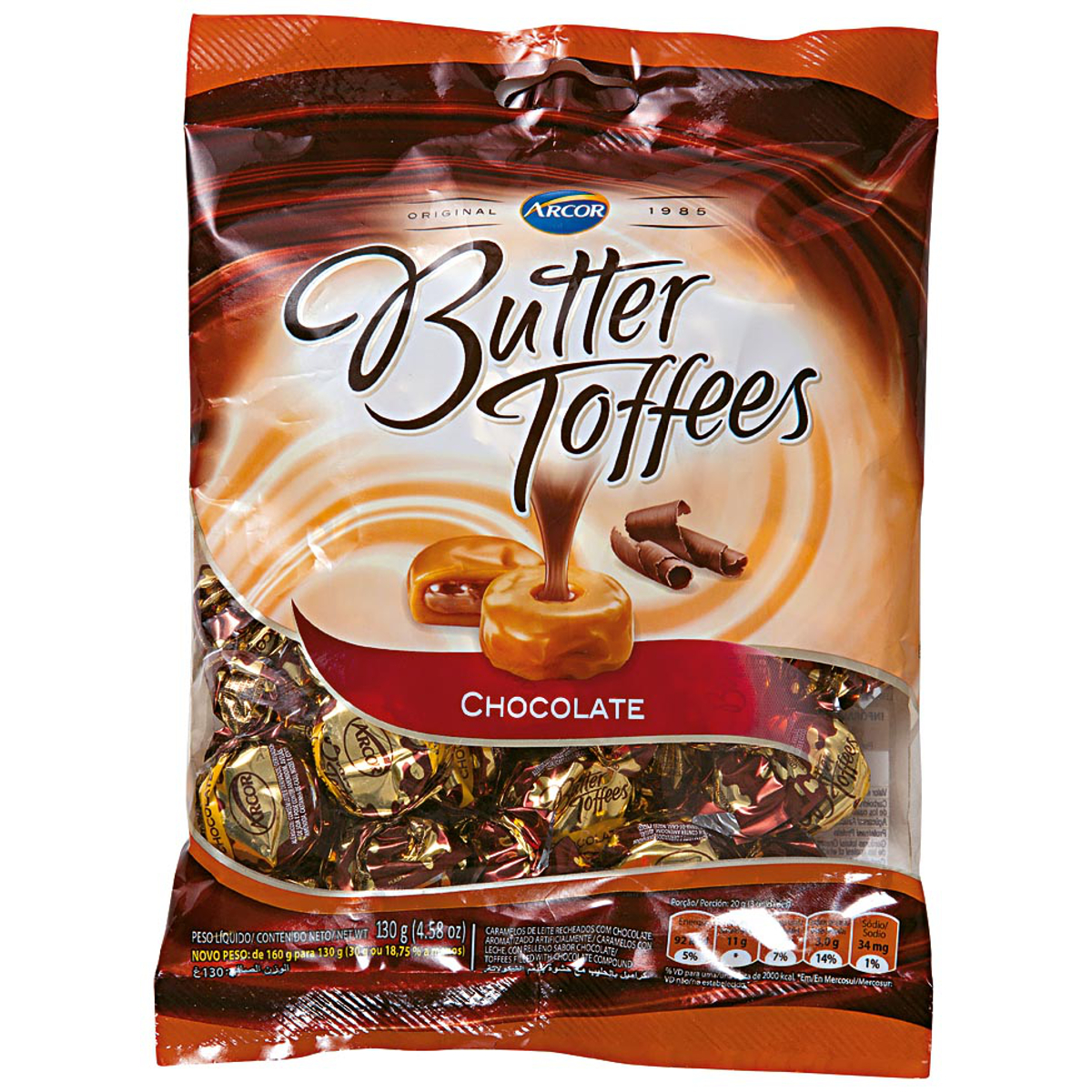 BALA ARCOR BUTTER TOFFEE CHOCOLATE 600G